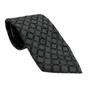 Armani Collezioni Silk Neck Tie Geometric Grey 3.5" x 57.5"